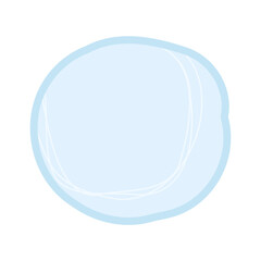Hand drawn circle blue sticky note with border