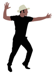 Man dancing silhouette