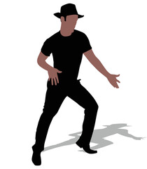 Man dancing silhouette