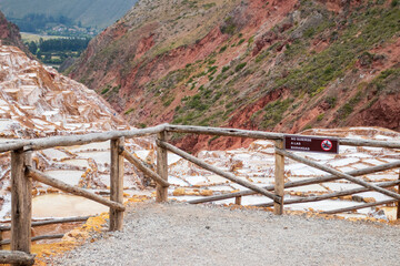 Viewpoint at the Salar de Maras in Cusco, Peru