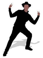 Man dancing silhouette