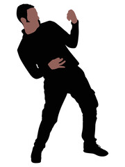 Man dancing silhouette