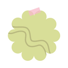Flower green sticky note with tape