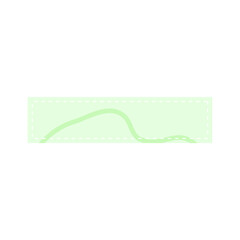 Bookmark green sticky note with dashed line border