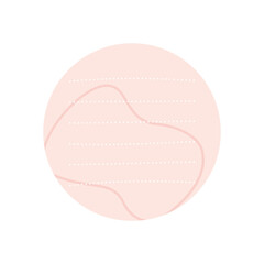Circle peach sticky note with lines