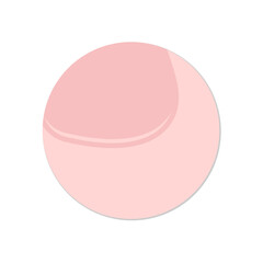 Circle peach sticky note with soft shadow