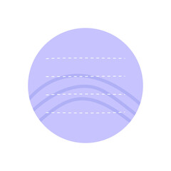 Circle purple sticky note with lines
