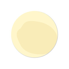 Circle yellow sticky note with soft shadow
