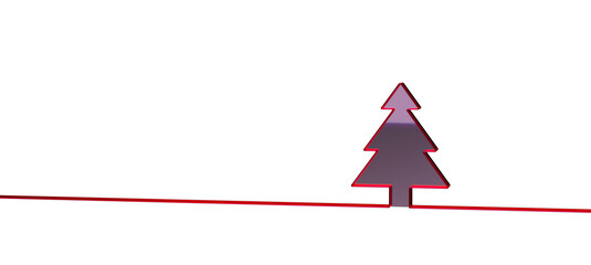 Continuous one line of abstract fir tree in silhouette. Minimalist. Merry christmas and happy new year