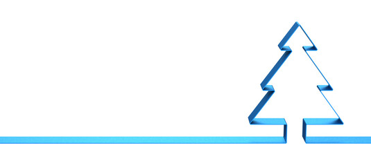 Continuous one line of abstract fir tree in silhouette. Minimalist. Merry christmas and happy new year