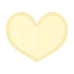 Heart yellow sticky note with border