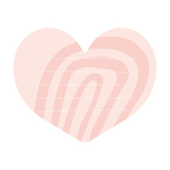 Heart peach sticky note with lines