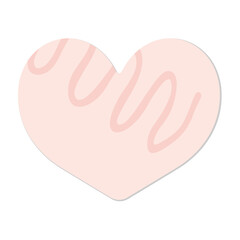 Heart peach sticky note with soft shadow