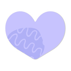 Heart purple sticky note with soft shadow