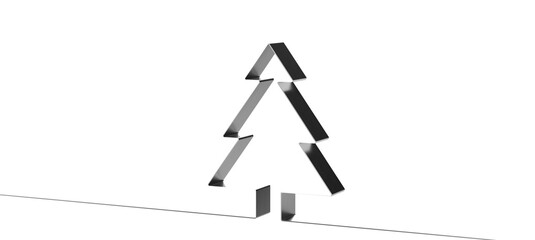 Minimalistic style christmas tree 3d