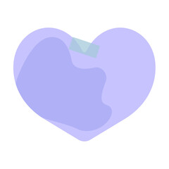 Heart purple sticky note with tape