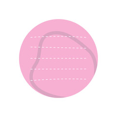Circle pink sticky note with lines