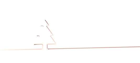 Christmas Tree in One line Drawing Style