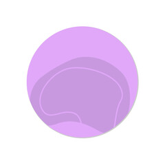 Circle purple sticky note with soft shadow