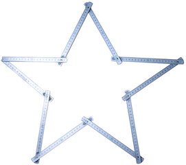 star shaped folding plastic meter, transparent background, png