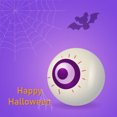Funny Halloween greeting card monster eyes. Vector illustration