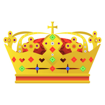 Crown in realistic style. Classic royal symbol.
