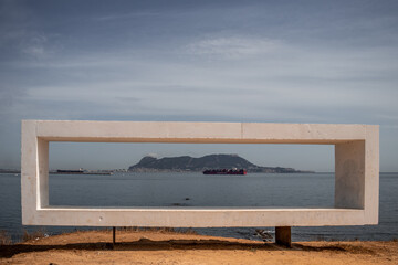 Structure framing the rock of Gibraltar