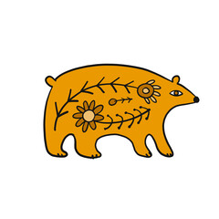 Cute cartoon bear. Hand-drawn vector illustration in Scandinavian style
