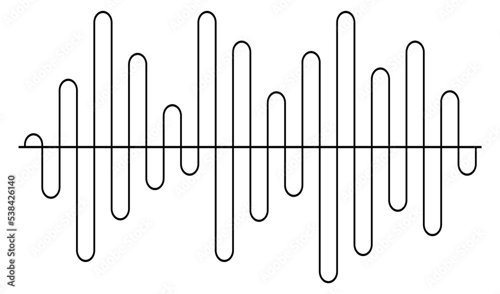 Canvas Prints sound wave symbol. black audio level line