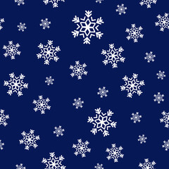 Christmas pattern. Seamless vector illustration with falling snowflakes. Wintry backdrop - 538426169