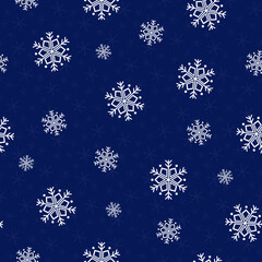 Christmas pattern. Seamless vector illustration with falling snowflakes. Wintry backdrop - 538426170