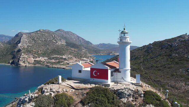 Aerial view of the ancient city of Knidos, located in present Mugla, Turkey