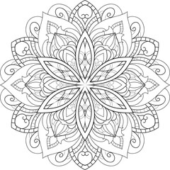 Fototapeta premium Adult coloring page Mandala.Hand drawn illustration.ornament design for coloring page