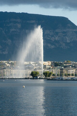 Naklejka na ściany i meble Lake and fountain of Genevea