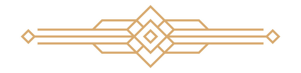Elegant geometric divider. Vintage golden border in art deco style © LadadikArt