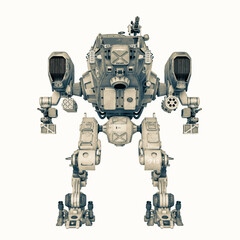 Naklejka premium front combat machine in a white background