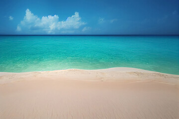 Fototapeta na wymiar 3d illustration od wtite sand and soft blue turquoise sea
