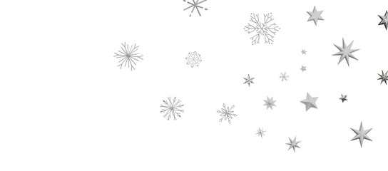 Christmas background design of snowflake and snow falling in the winter 3d illustration