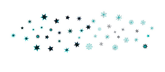 new year pattern. Christmas theme, golden openwork shiny snowflakes, star, 3D rendering.