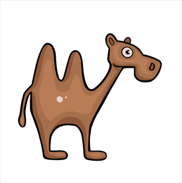 cartoon colored camel vector