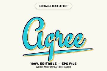 Editable text effect words and font can be changed