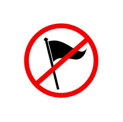 Do not flagging here vector icon. Flags banned icon.