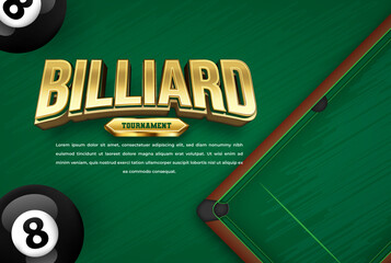 Billiard concept banner template - obrazy, fototapety, plakaty