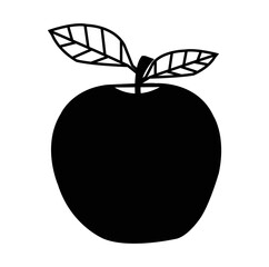 Black and white apple with two leaf.Best graphic resources illustration. vector graphic design for icons and symbols and logo designing and stationery and print media purpose and etc.