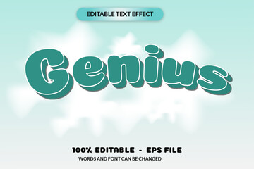 Editable text effect words and font can be changed