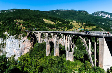 Durdevica bridge through the Tara river canyon. Durmitor National Park. Montenegro.