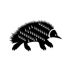 Wild animal zero echidna icon | Black Vector illustration |