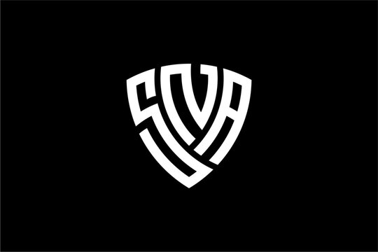 SNA creative letter shield logo design vector icon illustration