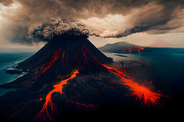 Volcanic eruption illustration