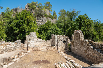 Ruins of Church 3 at Olympos ancient site in Antalya province of Turkey.